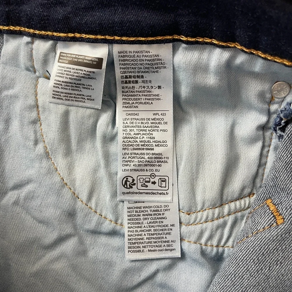 Levis 513 Jeans Mens 36x32 Blue Slim Straight Dark Wash Indigo Preppy Grunge
